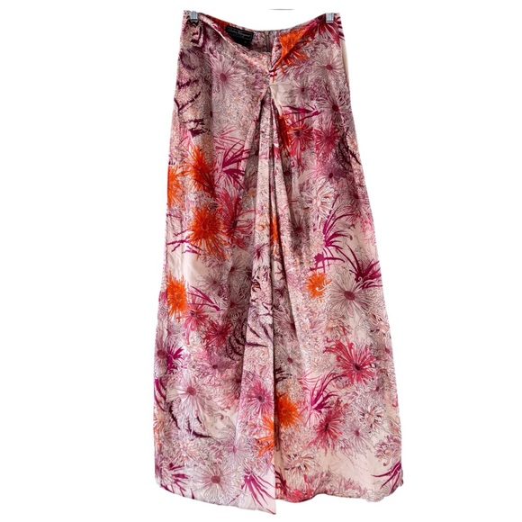 Salvatore Ferragamo Dresses & Skirts - Salvatore Ferragamo Strapless Silk Maxi Dress Floral Tiger Cream Pink US Size 4